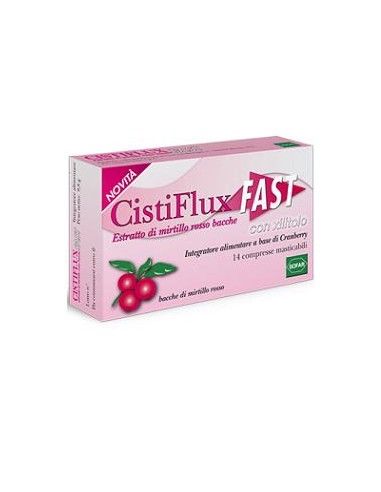 CistiFlux Fast Compresse Masticabili - Integratore Alimentare a base di Cranberry 14 compresse masticabili