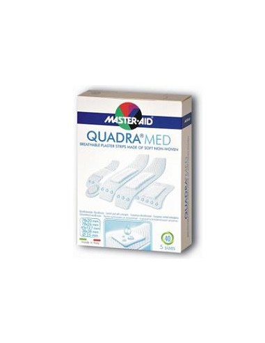 Master Aid Quadra Med - Cerotti in morbido tessuto non tessuto Confezione da 20 pezzi. 2 formati