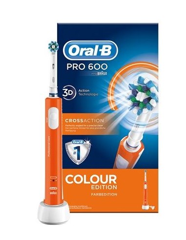 ORAL-B Professional Care - Spazzolino Elettrico Spazzolino elettrico Oral-B PRO 600  CrossAction (Arancio)