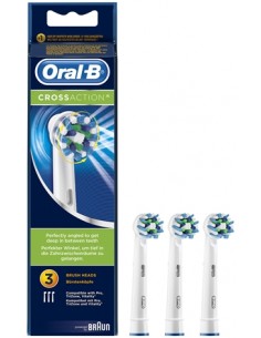 ORAL-B CrossAction Testine di ricambio Confezione da 3 testine di ricambio per spazzolino elettrico ricaricabile
