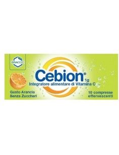 Cebion - Compresse Effervescenti Vitamina C gusto Arancia 10 compresse effervescenti gusto Arancia Senza Zuccheri da 1 g cad.
