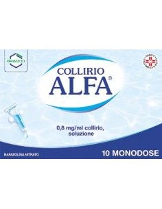 Collirio Alfa 0,8 mg/ml collirio, soluzione NAFAZOLINA NITRATO 10 monodose 0,8 mg/ml+1mg/ml collirio, soluzione