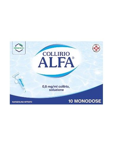 Collirio Alfa 0,8 mg/ml collirio, soluzione NAFAZOLINA NITRATO 10 monodose 0,8 mg/ml+1mg/ml collirio, soluzione