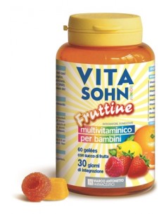 Vitasohn Junior Fruttine Multivitaminico 60 gelées con succo di frutta per 30 giorni di integrazione