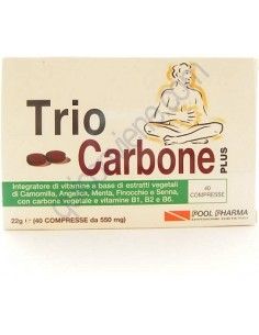 Trio-Carbone Plus - Con Estratti Vegetali contro i Gas Intestinali Confezione  da 40 compresse