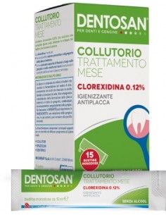 Colluttorio Dentosan in Bustine con Clorexidina - Trattamento Mese 15 bustine monodose da 10 ml