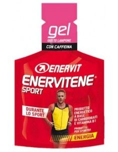 Enervitene Sport con Caffeina - Gel Energetico Carboidrati e Vitamine Minipack da 25 ml GUSTO LAMPONE con Caffeina