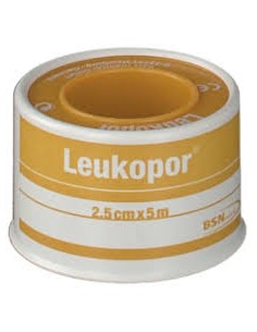 Leukopor - Cerotto su rocchetto tessuto non tessuto Cerotto su rocchetto 2.5 cm x 5 m