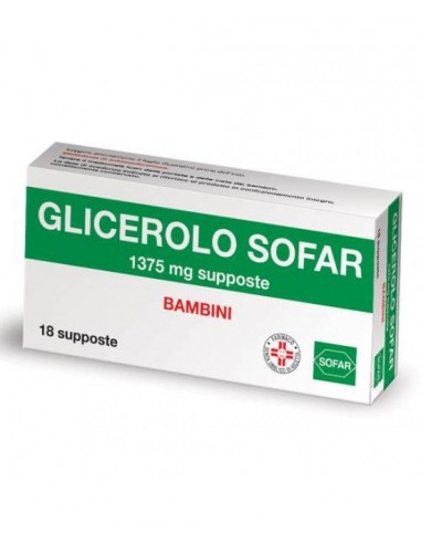 Glicerolo SOFAR 1375 mg Supposte Bambini 18 supposte