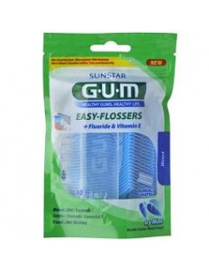 GUM Easy Flossers – Forcelle Interdentali con Fluoro e Vitamina E 1 confezione da 30 pezzi