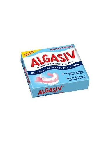 Algasiv - Cuscinetti Adesivi 15 morbidi cuscinetti adesivi per dentiera inferiore